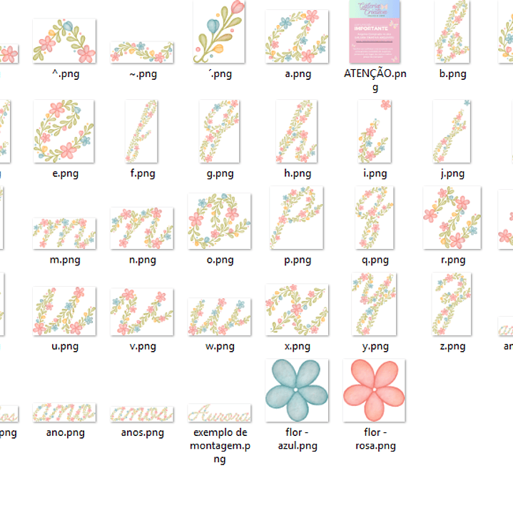 Kit Digital Alfabeto Florido Completo 3