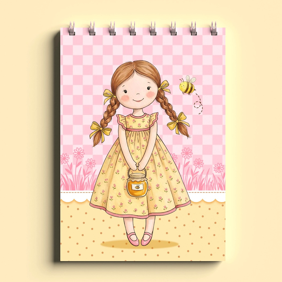 Arquivo Bloco Bonequinhas A6 Wire-O Espiral  10