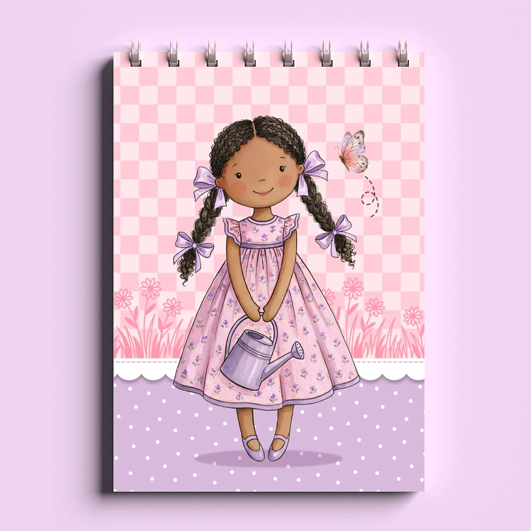 Arquivo Bloco Bonequinhas A6 Wire-O Espiral  11