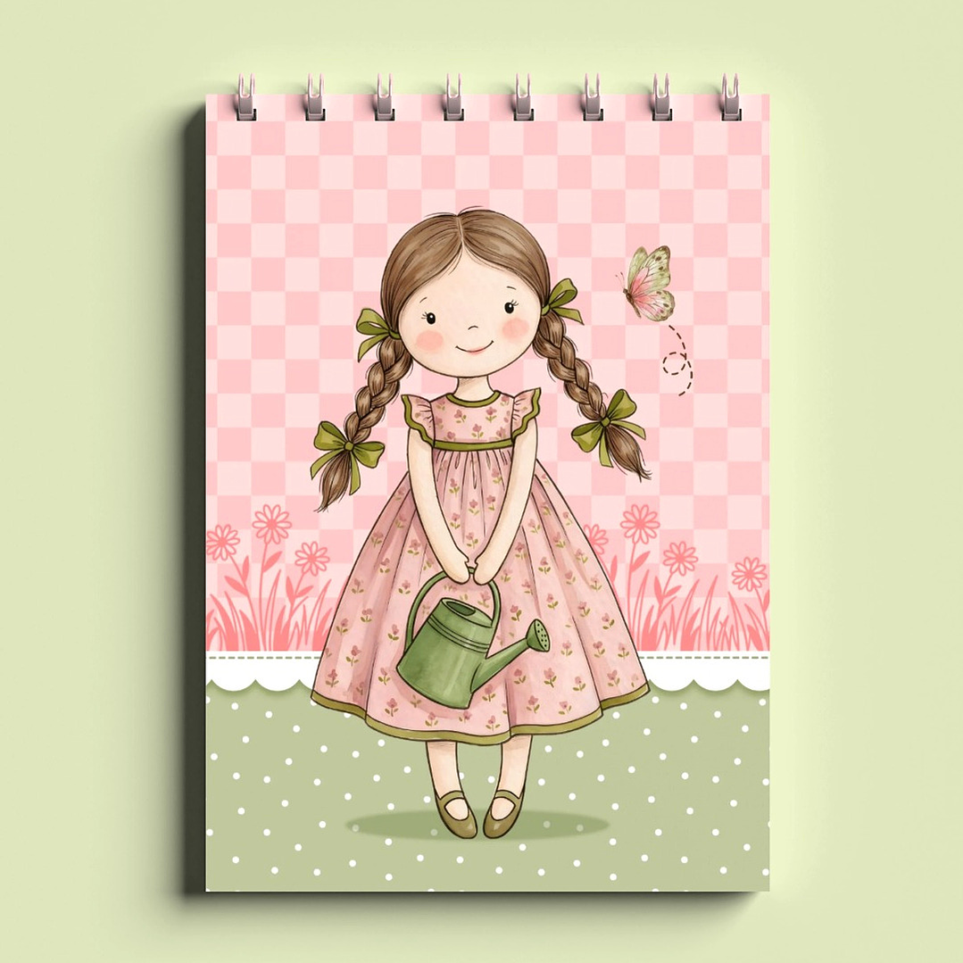 Arquivo Bloco Bonequinhas A6 Wire-O Espiral  13