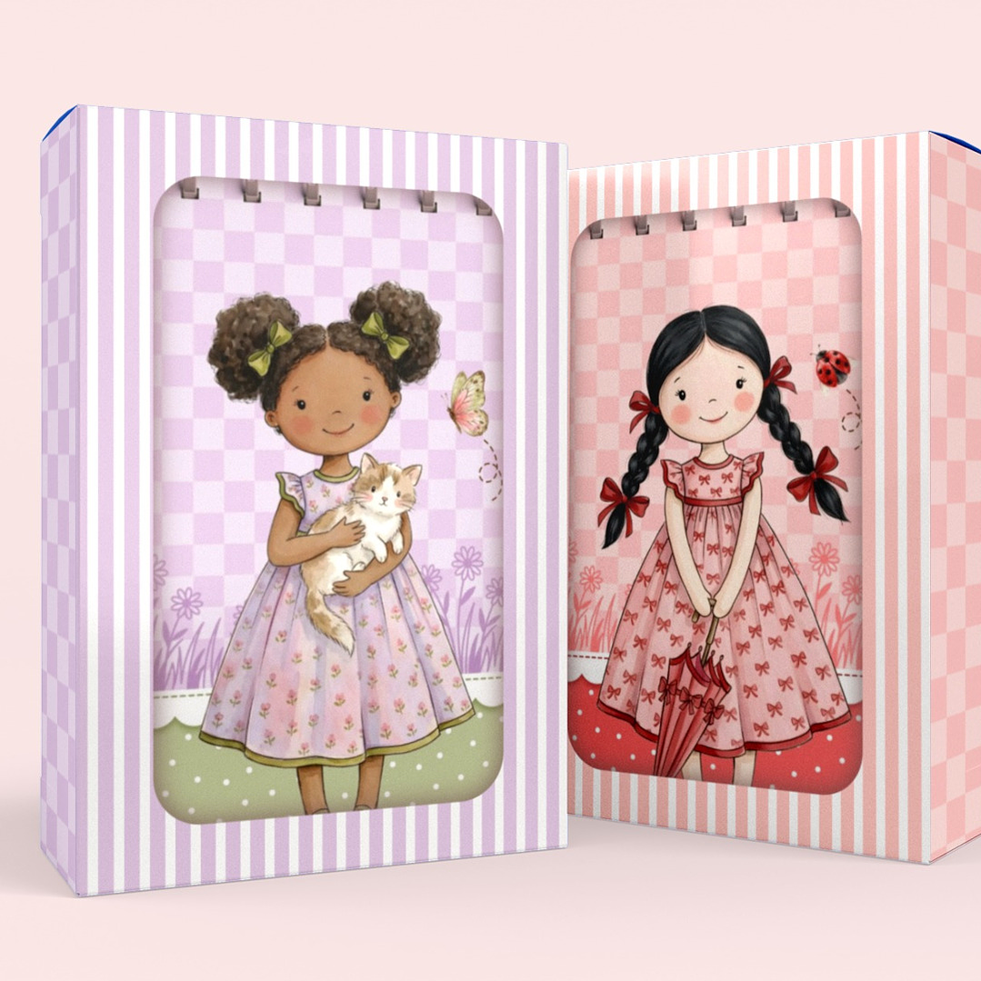 Arquivo Bloco Bonequinhas A6 Wire-O Espiral  14