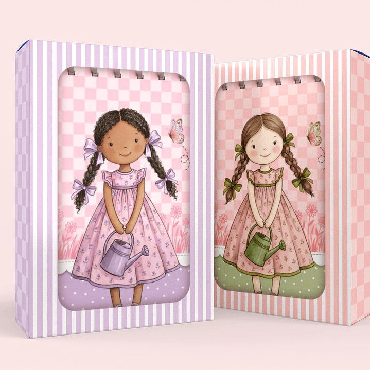 Arquivo Bloco Bonequinhas A6 Wire-O Espiral  16