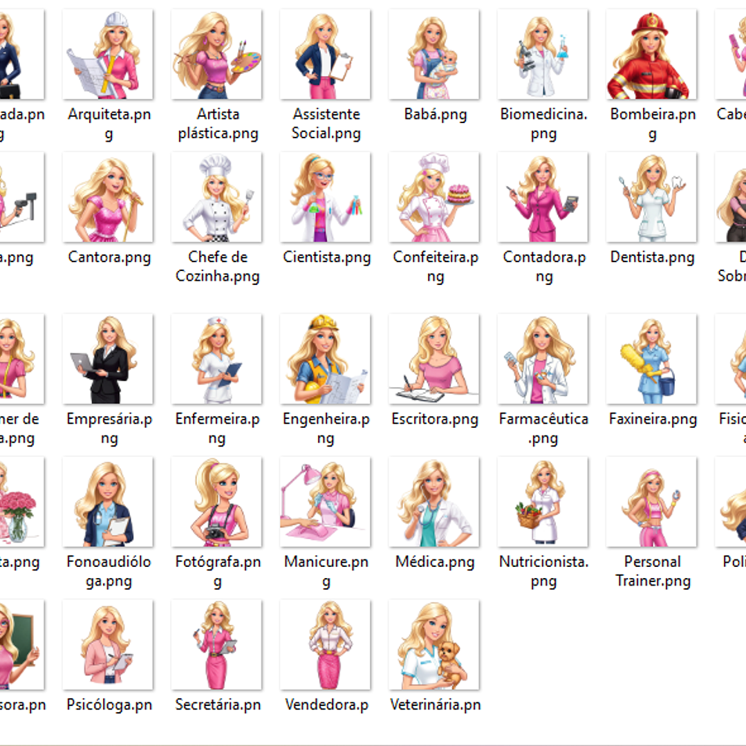 Kit Digital Barbie Profissões  2