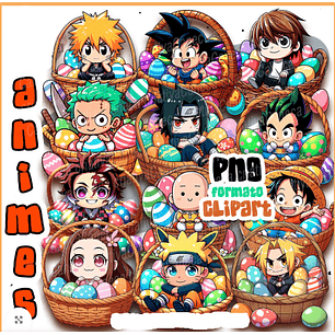 Kit Digital Páscoa Animes 