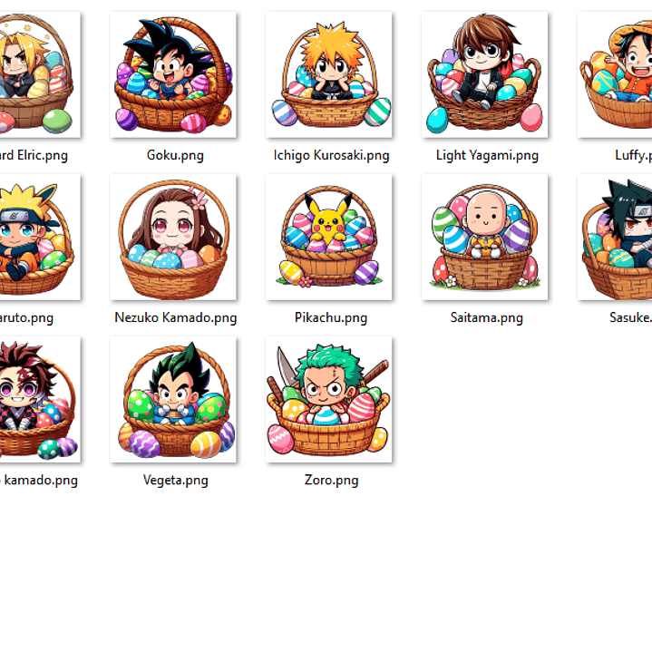 Kit Digital Páscoa Animes  2