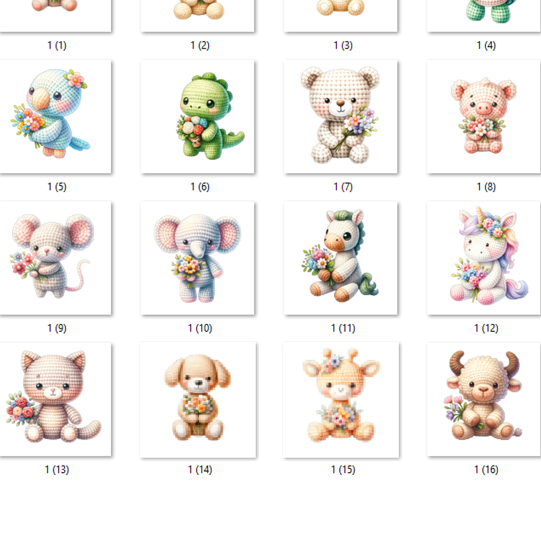 Kit Digital Animais de Crochê 2