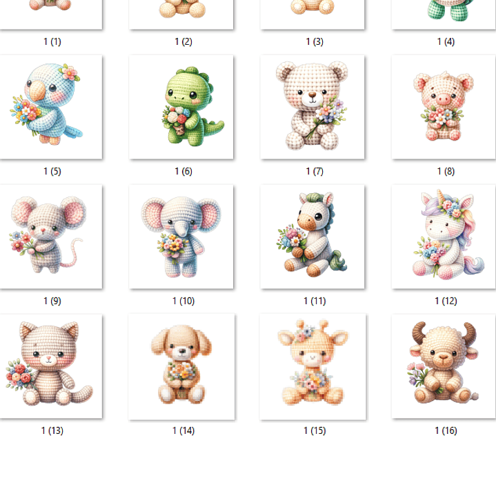 Kit Digital Animais de Crochê 2