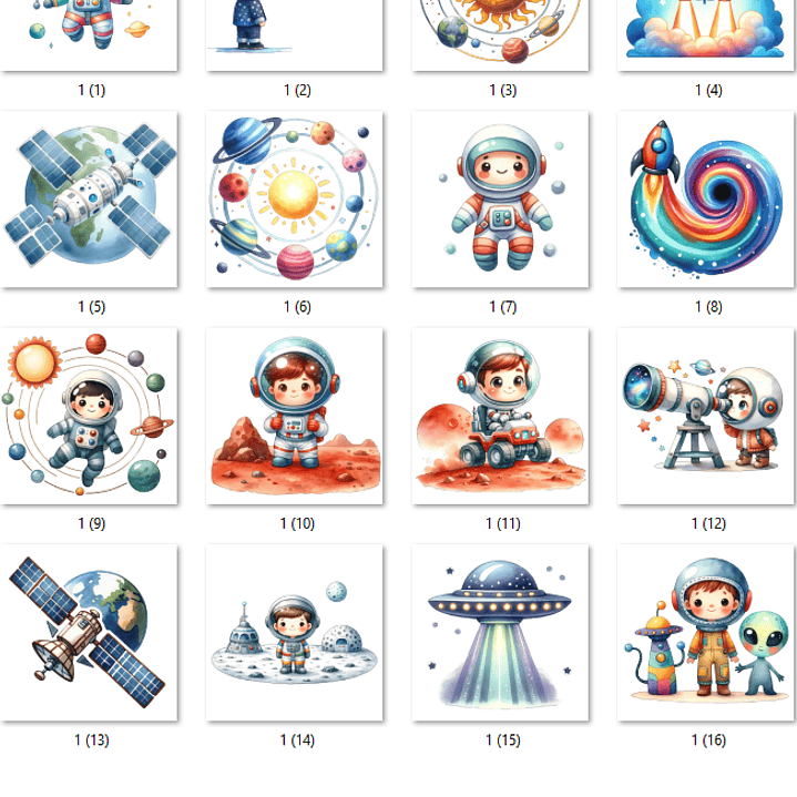 Kit Digital Astronauta Aquarela  2