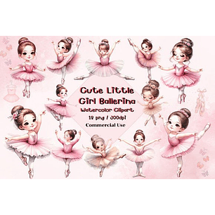 Kit Digital Bailarina Rosa Aquarela 