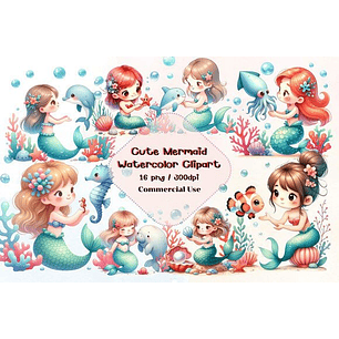 Kit Digital Sereia Aquarela