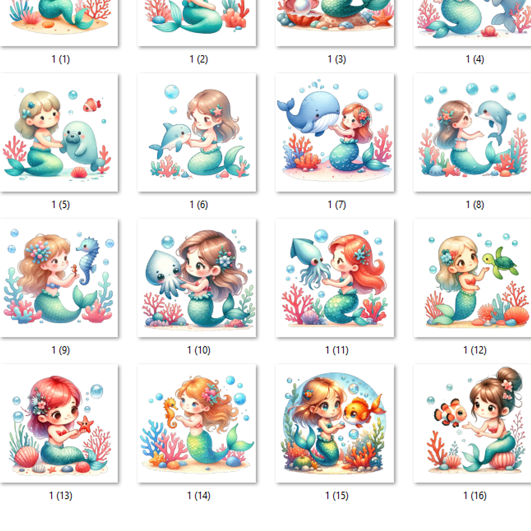 Kit Digital Sereia Aquarela 2