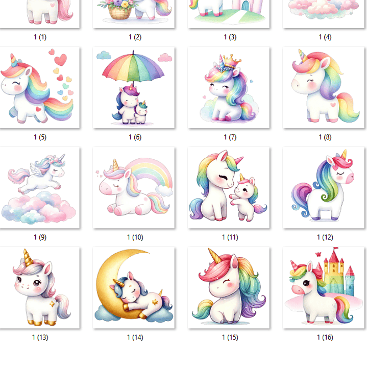 Kit Digital Unicórnio Aquarela 2