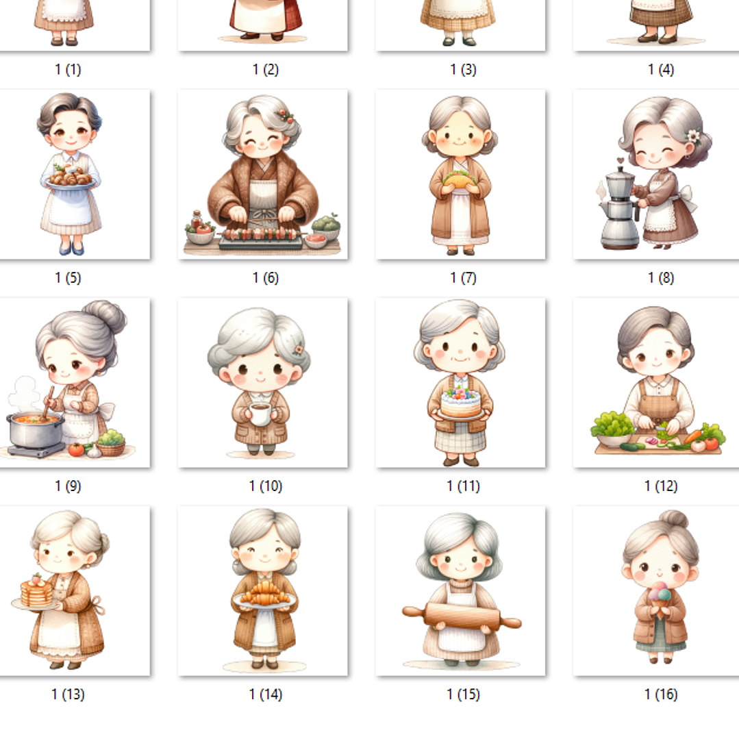 Kit Digital Vovó Cozinheira Aquarela 2