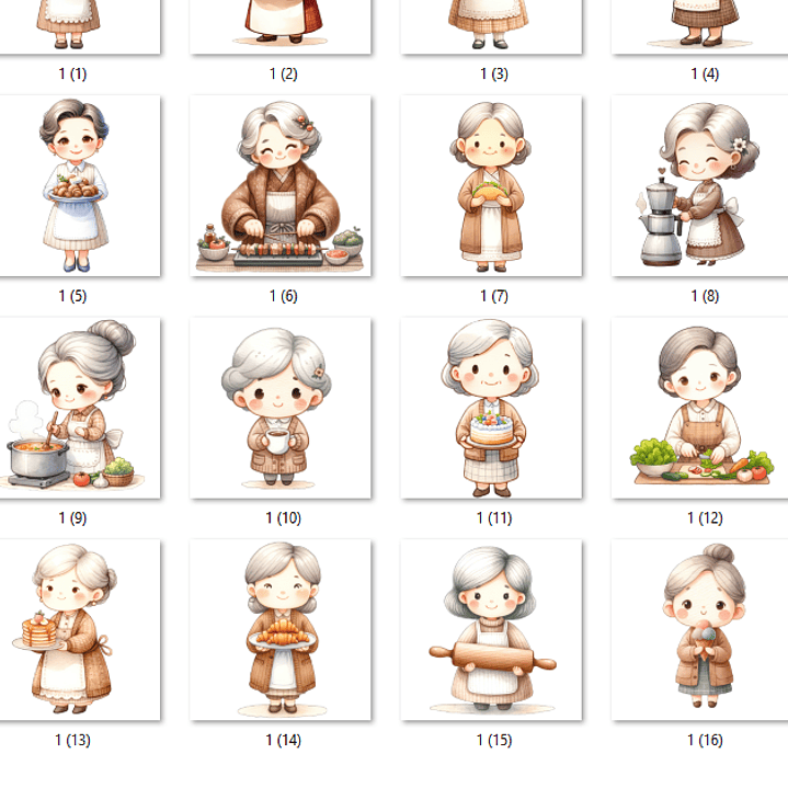 Kit Digital Vovó Cozinheira Aquarela 2