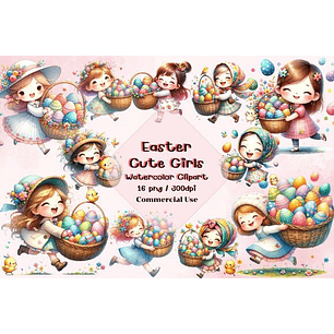 Kit Digital Páscoa Menina Cesta 