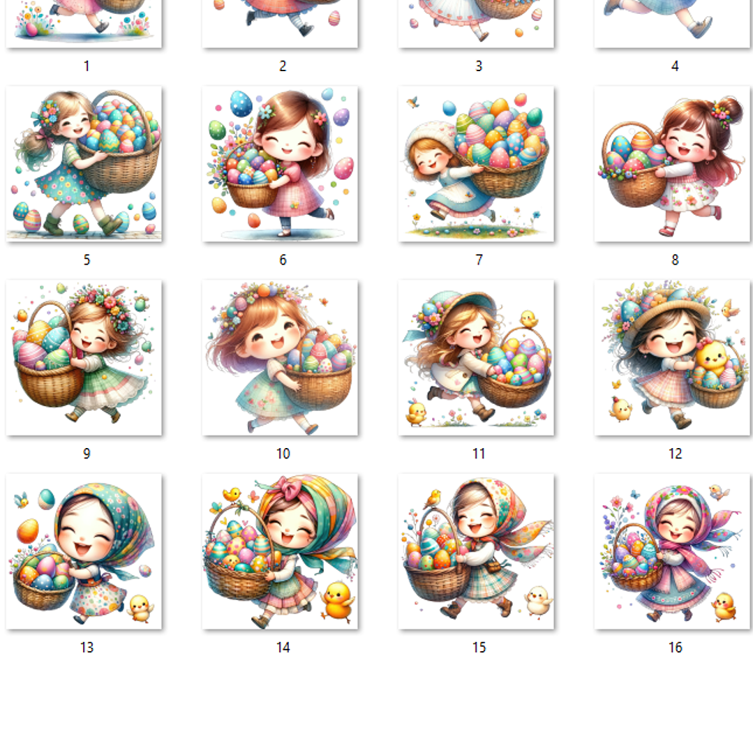Kit Digital Páscoa Menina Cesta  2