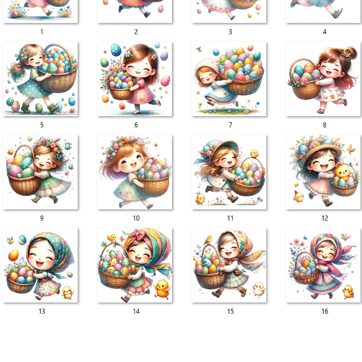 Kit Digital Páscoa Menina Cesta  2