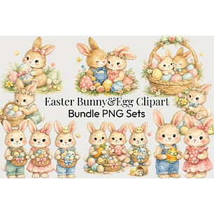 Kit Digital Páscoa Casal de Coelhos 