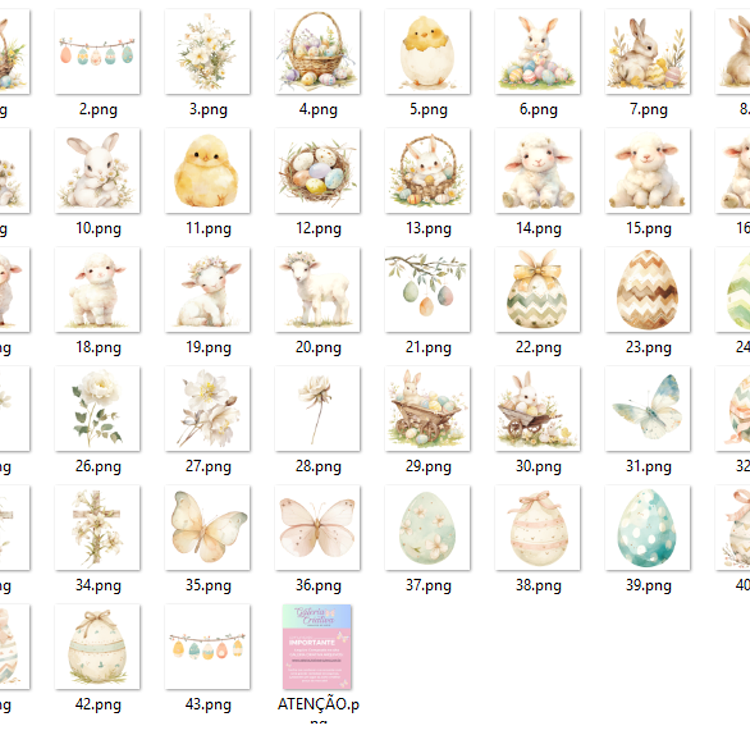 Kit Digital Páscoa Aquarela 3 2
