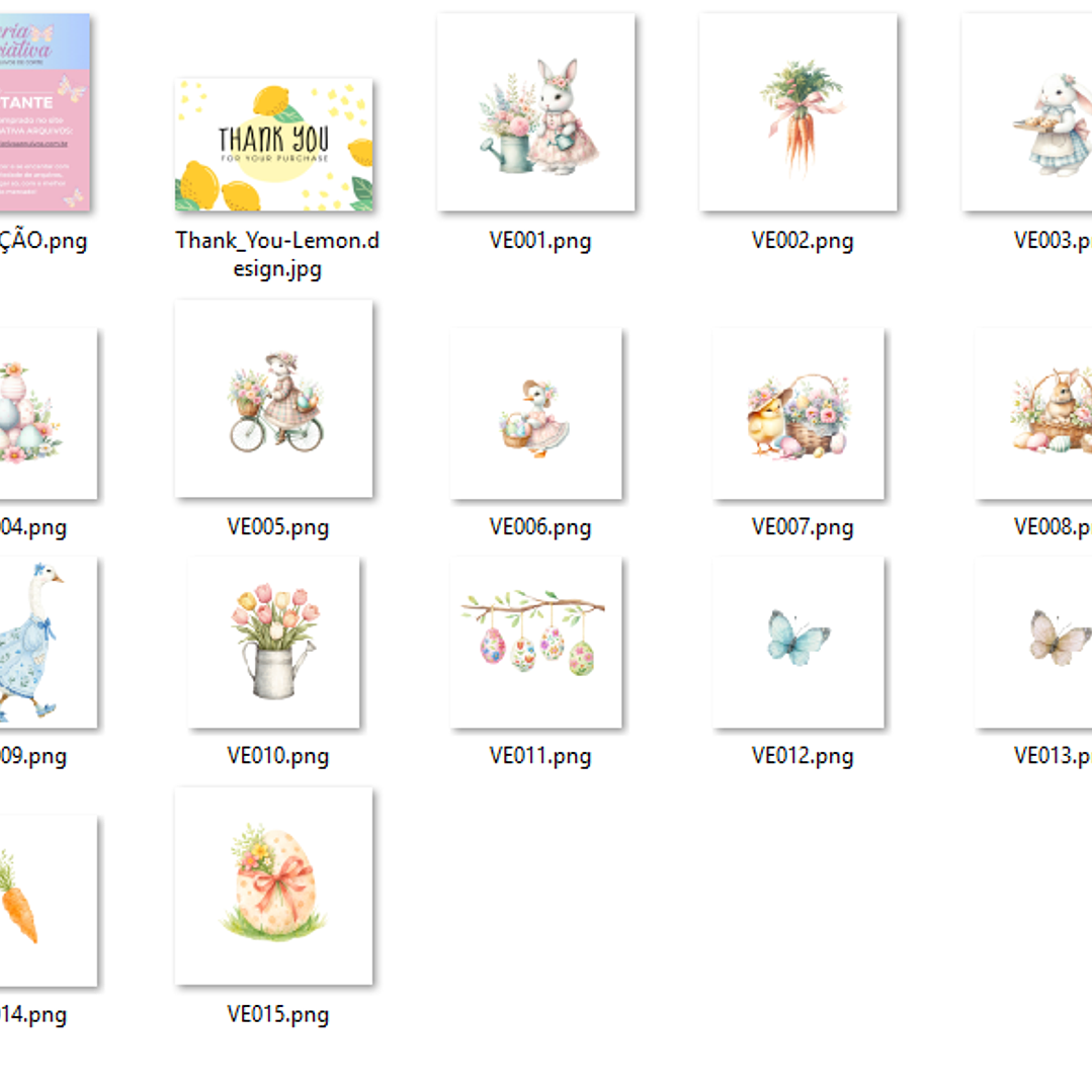Kit Digital Páscoa Coelhinhos Aquarela  2