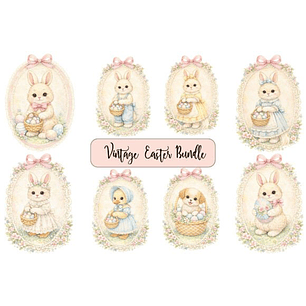 Kit Digital Páscoa Moldura Vintage 