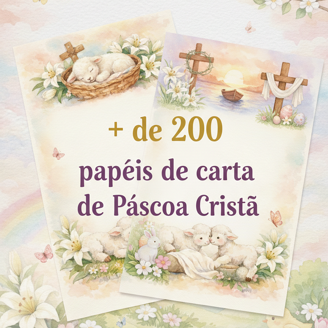 Arquivo Páscoa +200 Papéis de Carta Cristão  1