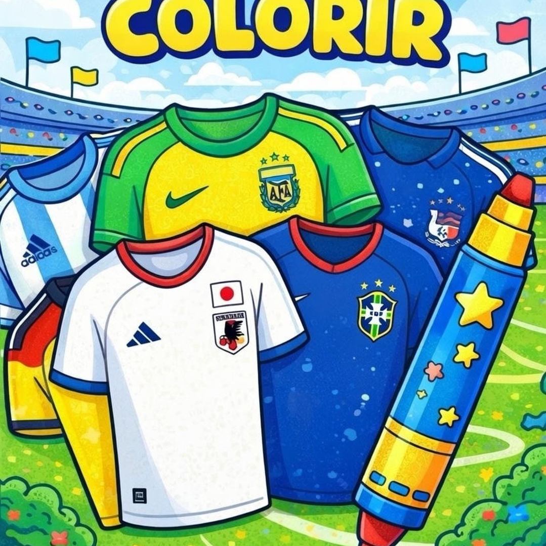 Arquivo Livro de Colorir Camisas da Copa do Mundo  1
