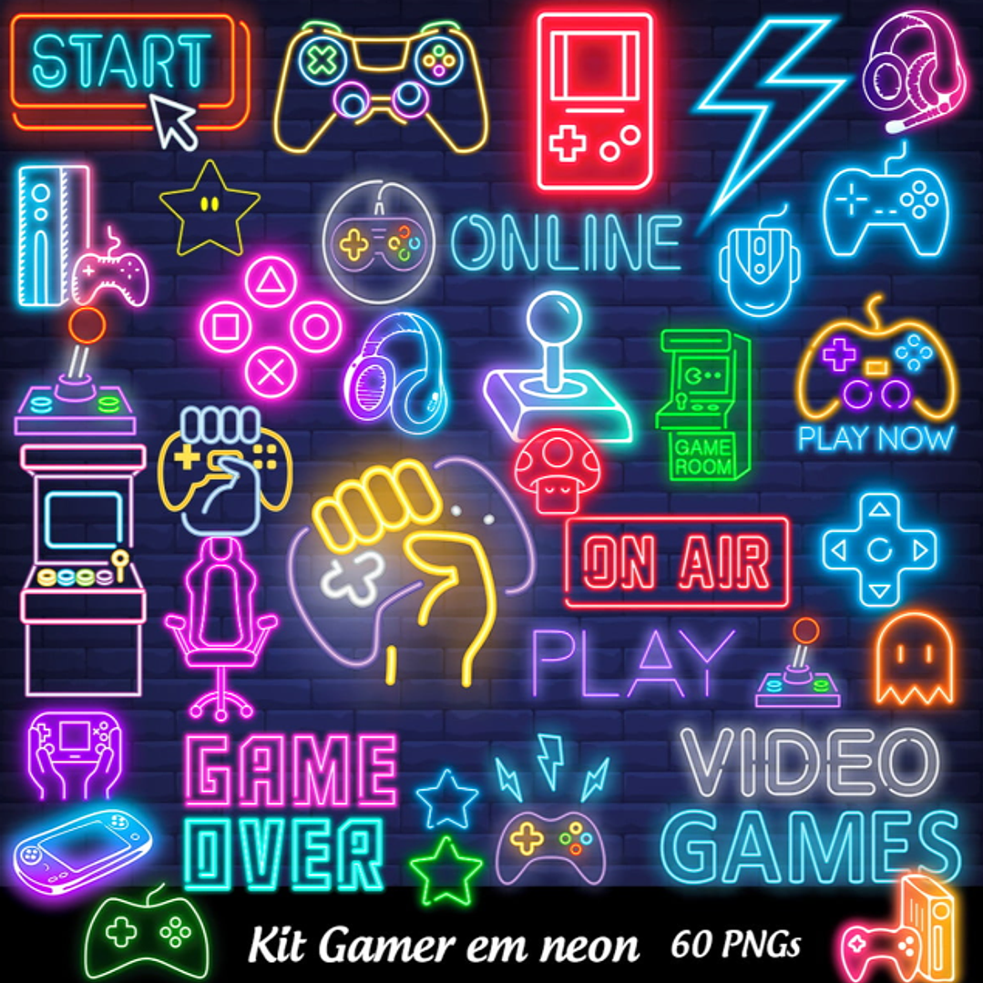Kit Digital Gamer Neon  1