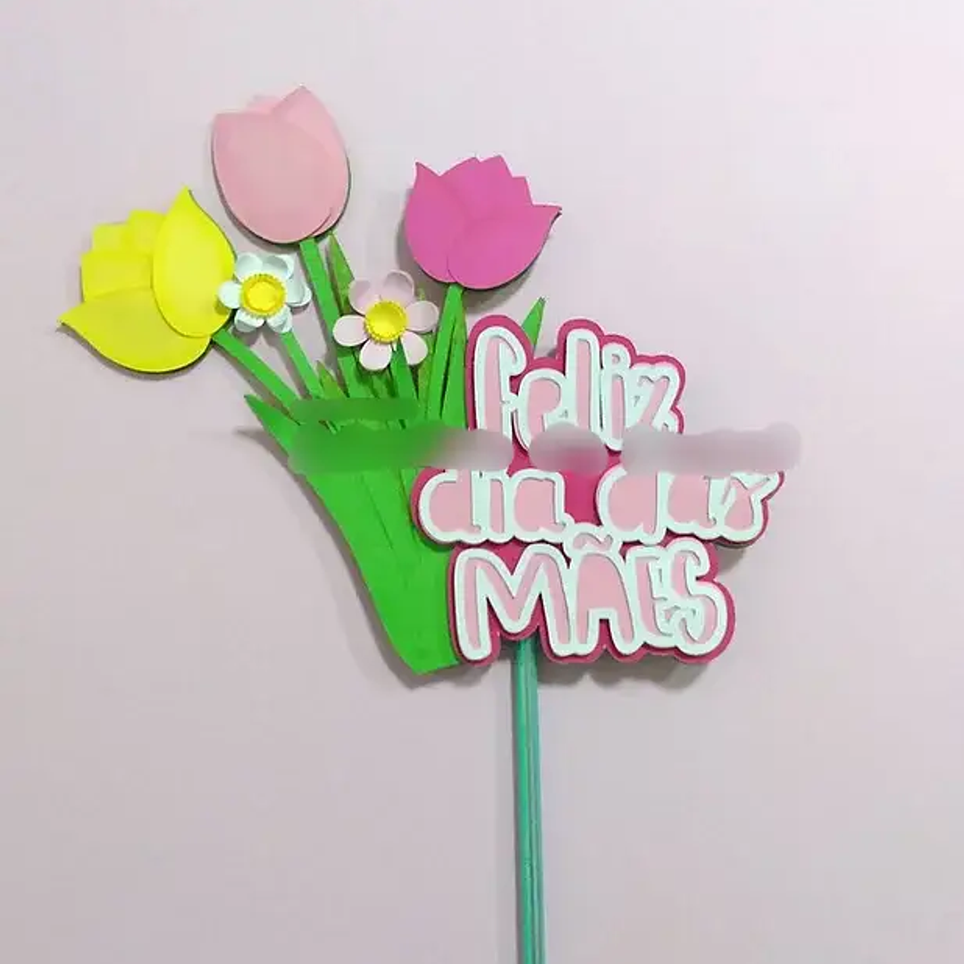 Arquivo de Corte Topo Buquê Dias das Mães  1