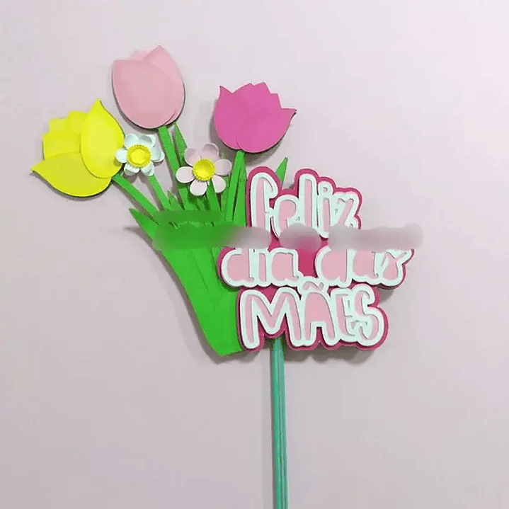 Arquivo de Corte Topo Buquê Dias das Mães  1