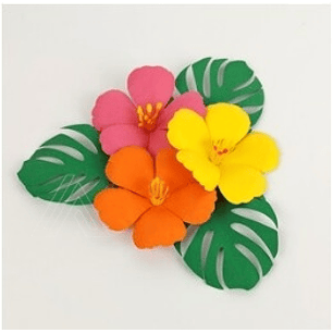 Arquivo de Corte Flor Hibisco com Folhas 