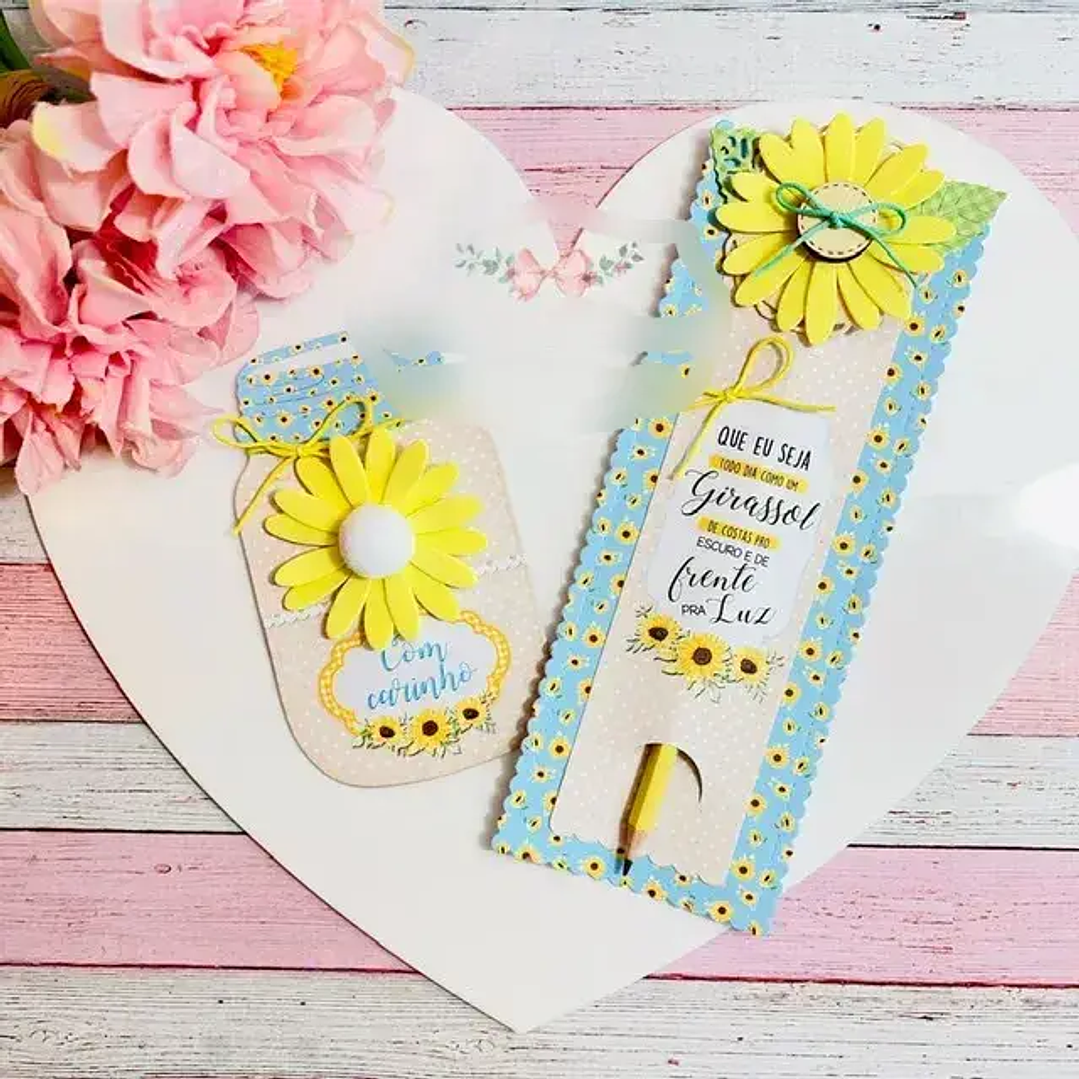 Arquivo de Corte Porta Lápis e Clips Girassol  1