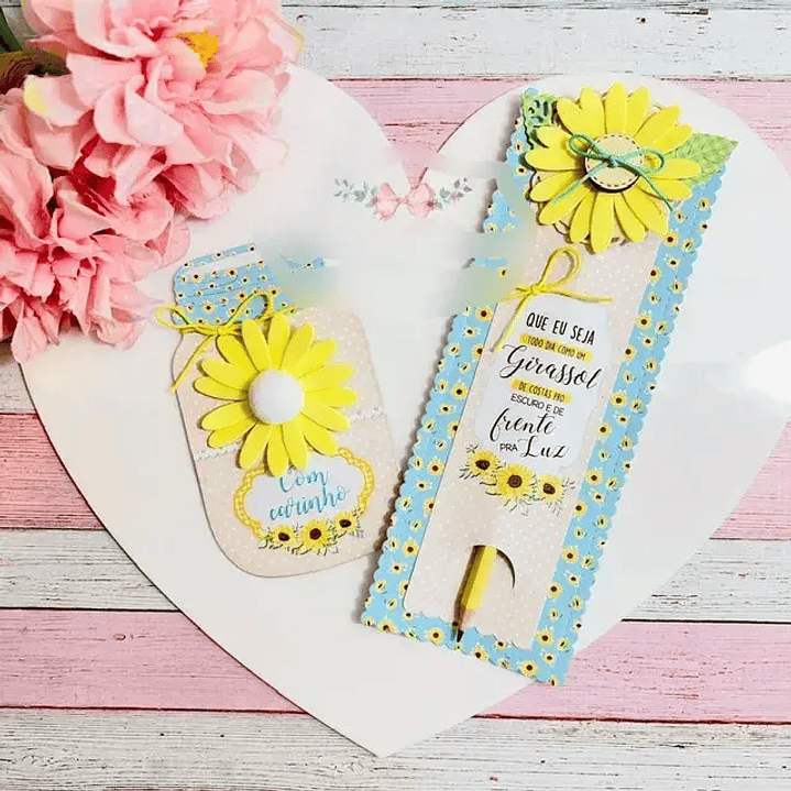 Arquivo de Corte Porta Lápis e Clips Girassol  1