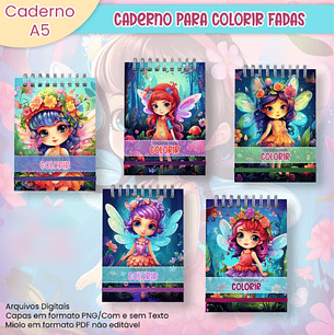 Arquivo Livro de Colorir A5 Fadas