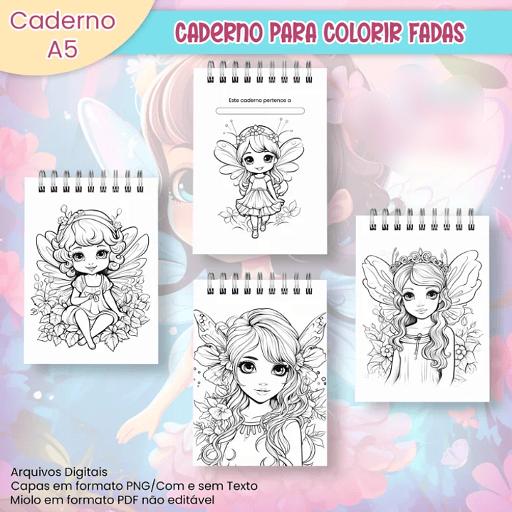 Arquivo Livro de Colorir A5 Fadas 3