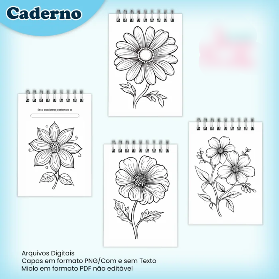 Arquivo Livro de Colorir A5 Floral  3