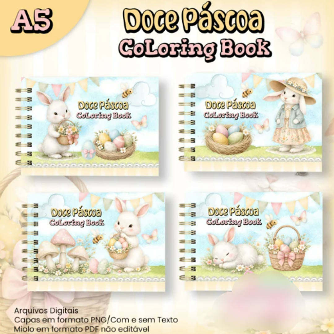 Arquivo Páscoa Doce Livro de Colorir A5  1