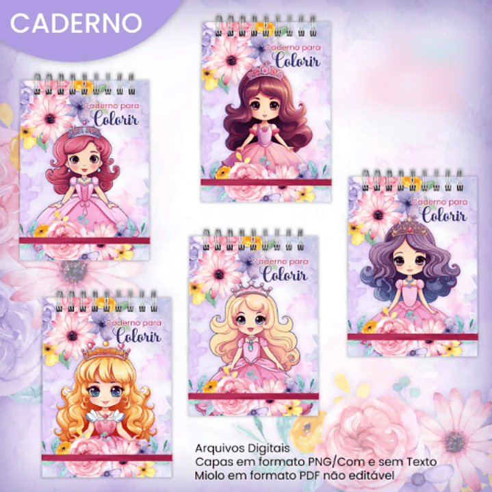 Arquivo Livro de Colorir A5 Princesa Cute  1