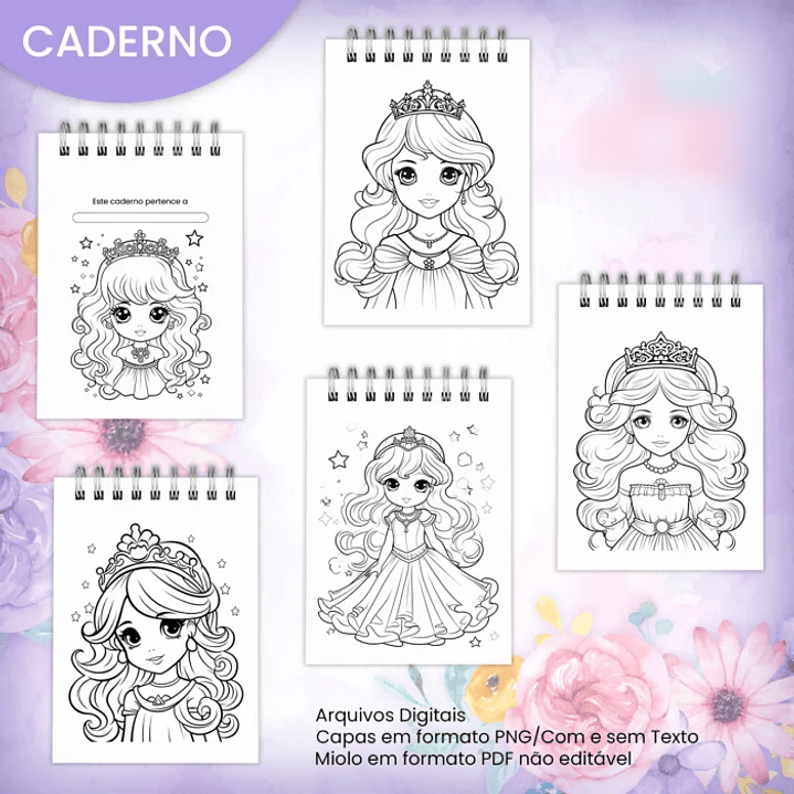 Arquivo Livro de Colorir A5 Princesa Cute  2