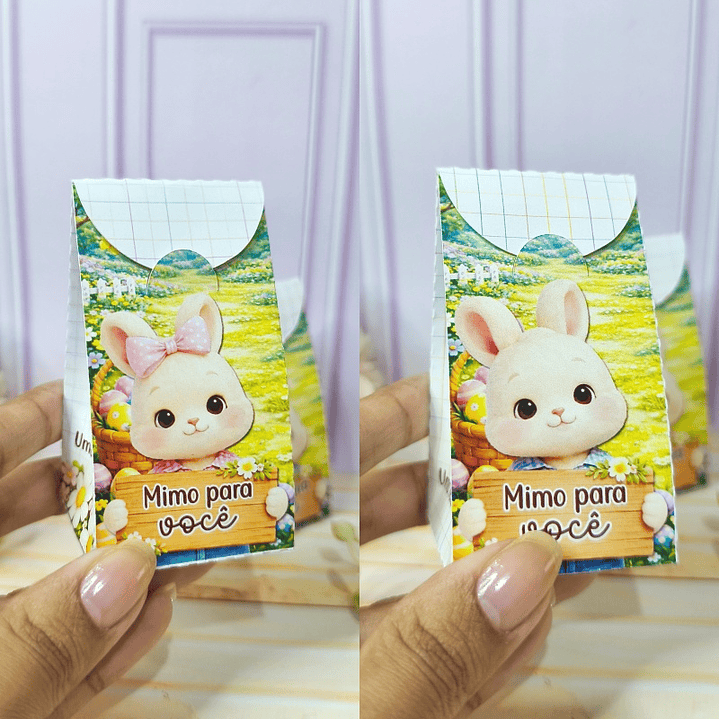 Arquivo Páscoa Coelho Caixa Sacolinha Pequena Comprida 1