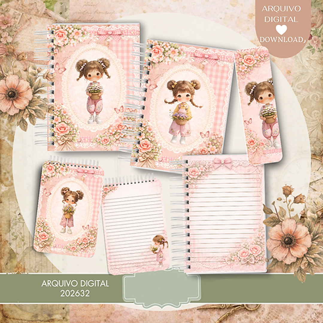 Arquivo Cadernos Menina Florista  1