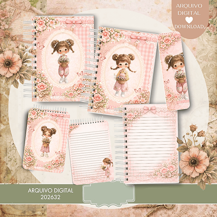 Arquivo Cadernos Menina Florista  1