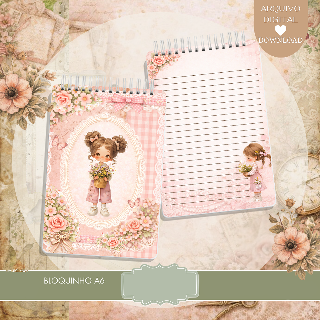 Arquivo Cadernos Menina Florista  2