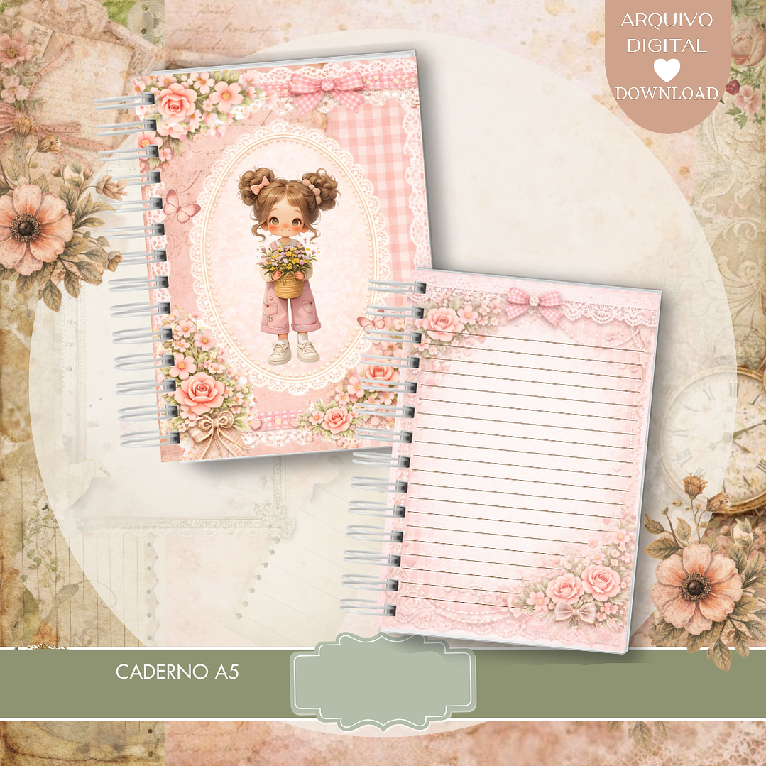 Arquivo Cadernos Menina Florista  3