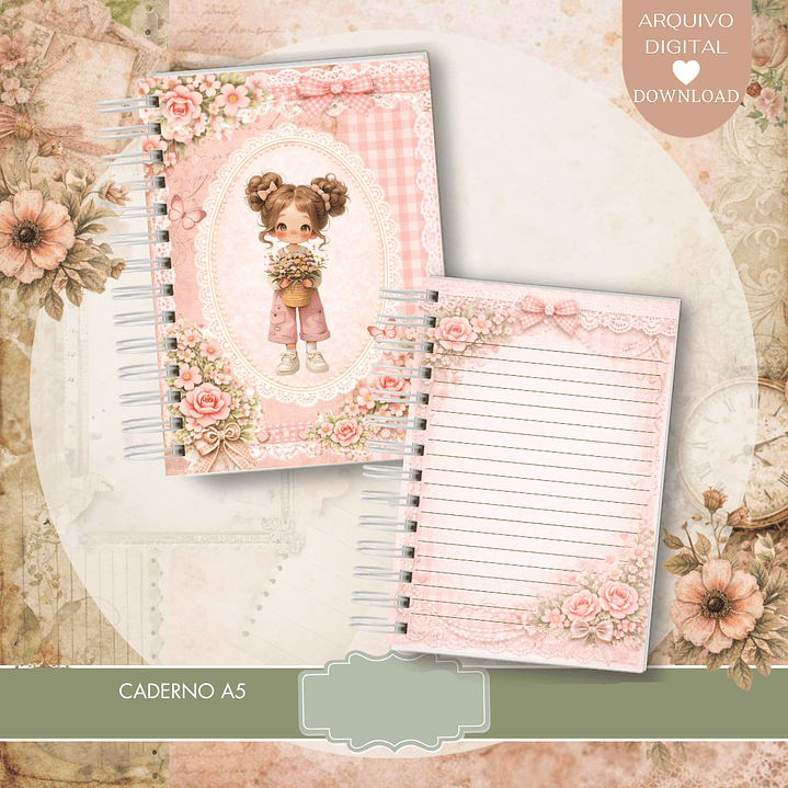 Arquivo Cadernos Menina Florista  3