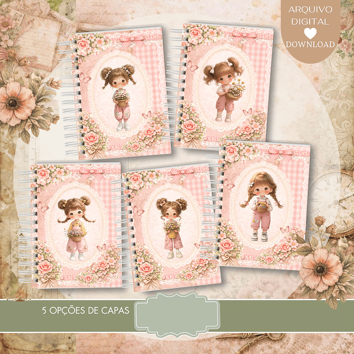 Arquivo Cadernos Menina Florista  4