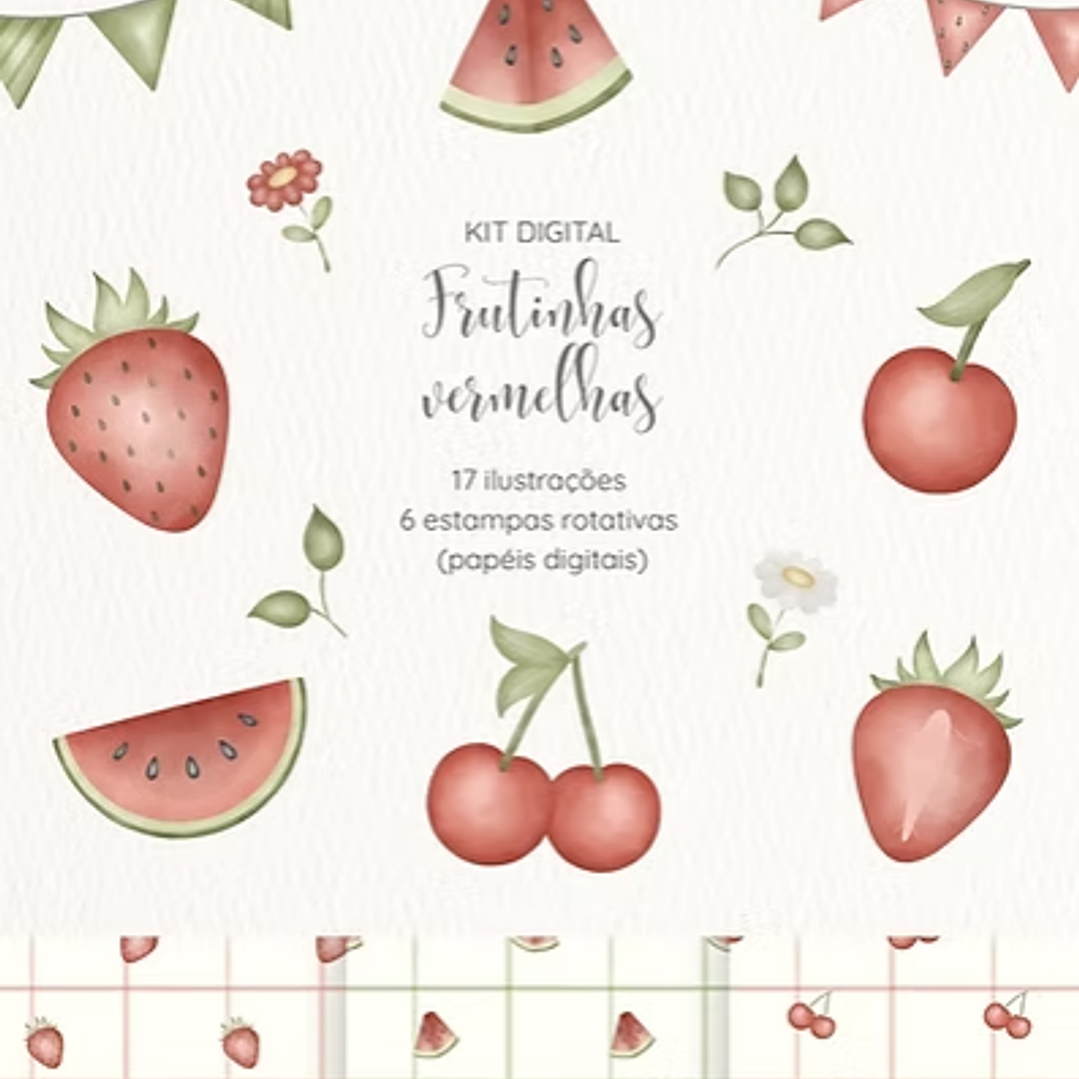 Kit Digital Frutinhas Vermelhas  1