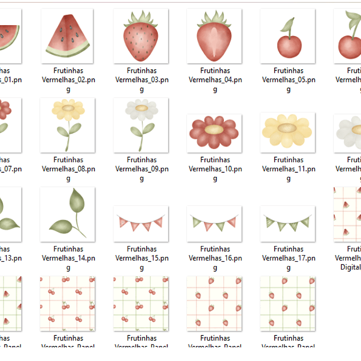 Kit Digital Frutinhas Vermelhas  2