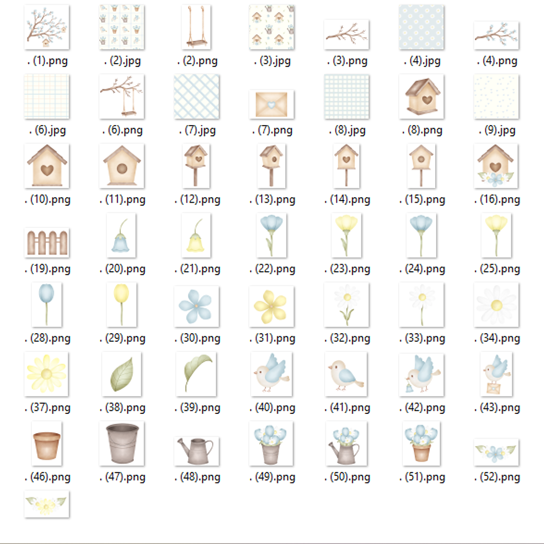 Kit Digital Jardim dos Pássaros Azul 2