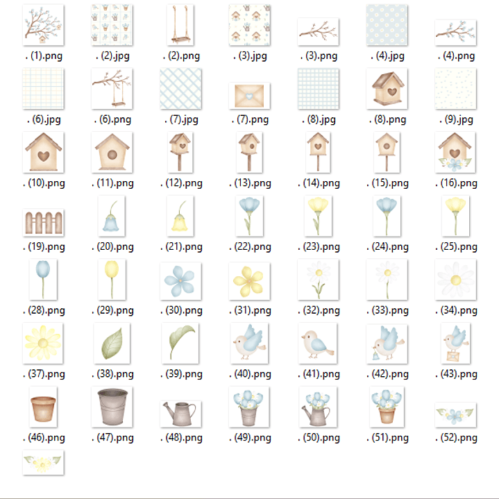 Kit Digital Jardim dos Pássaros Azul 2